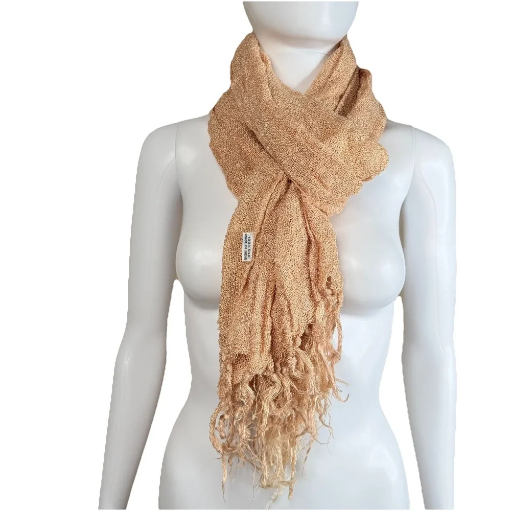 Scarf 100% Silk loosely woven The brand‎ is unknown Peach 69